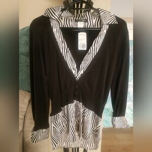 Poetry Black and White Patterned Cardigan
